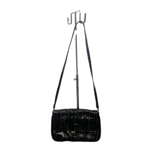 vintage black eel skin‎ shoulder bag/ Clutch